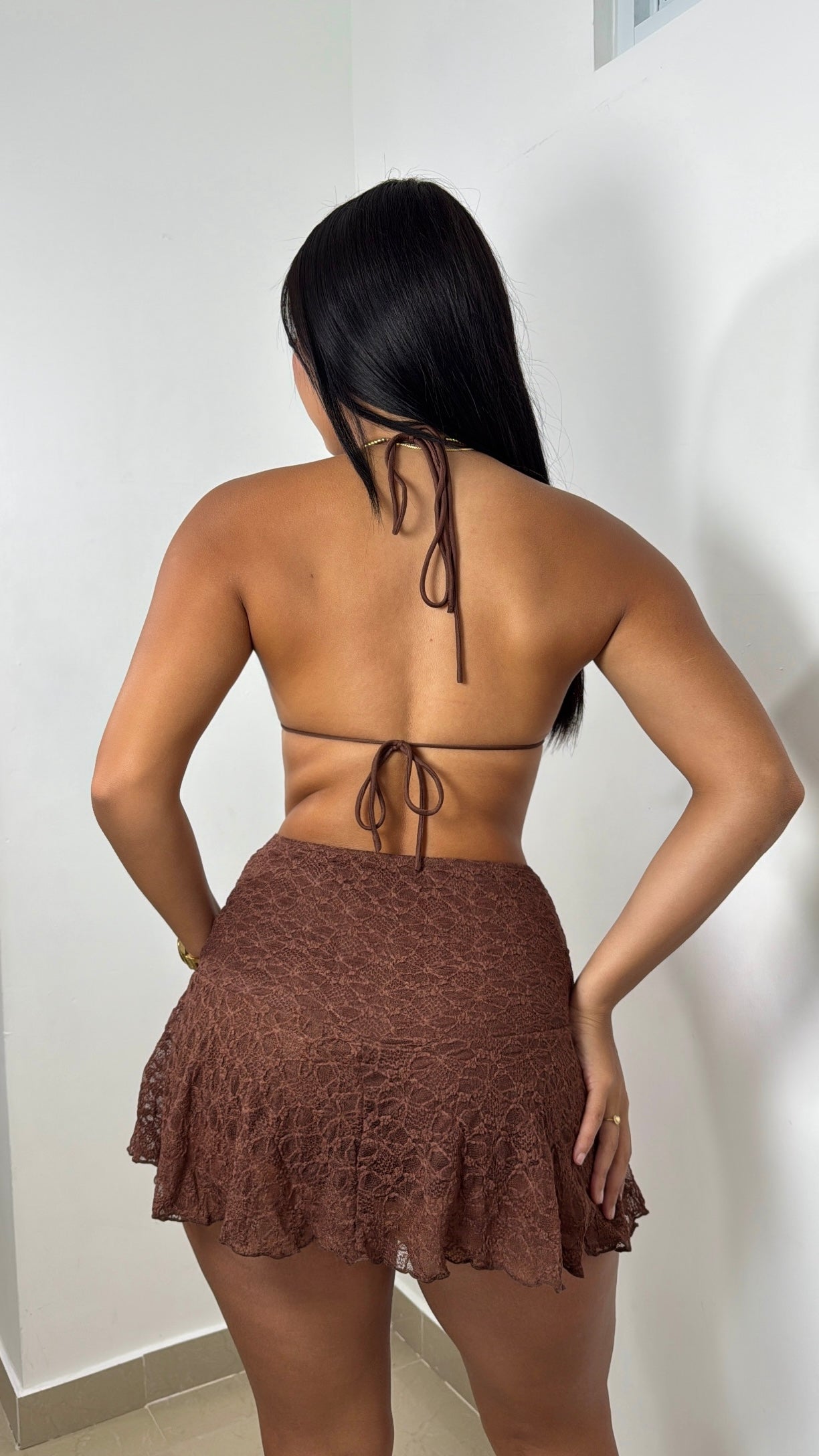 Brown skort dress