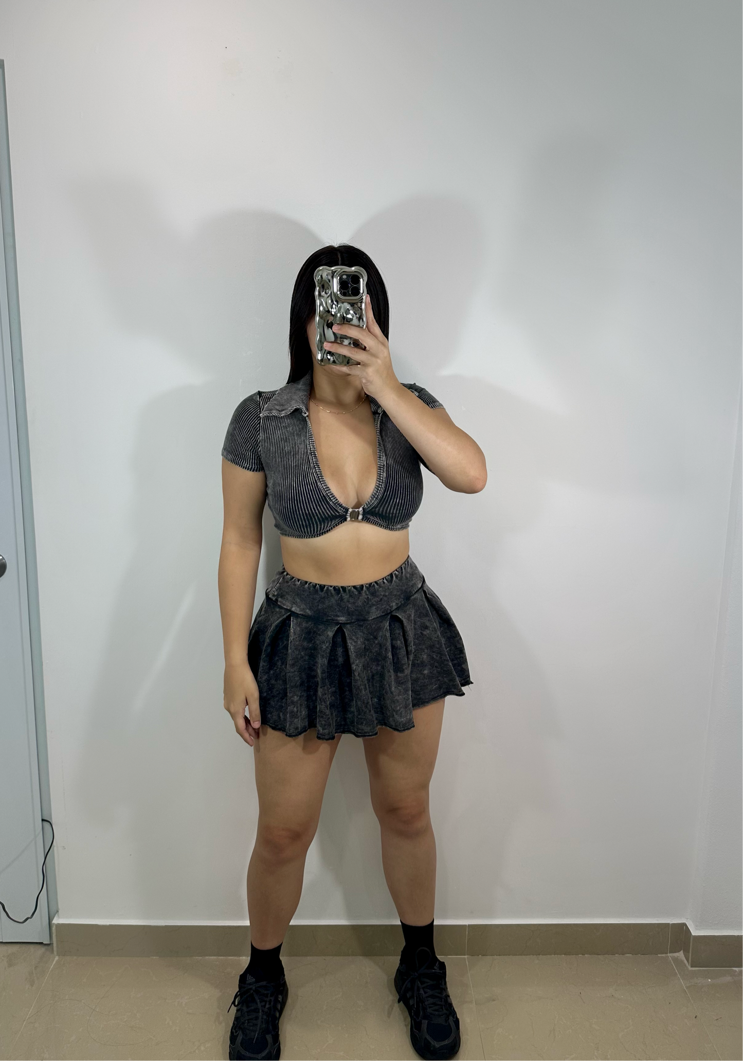 Skirt set washed black