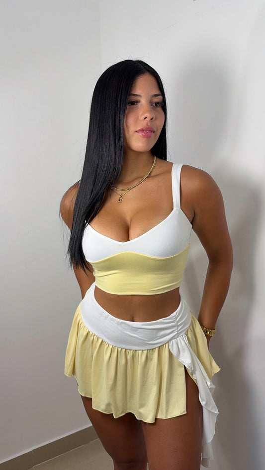 Light yellow skirt set
