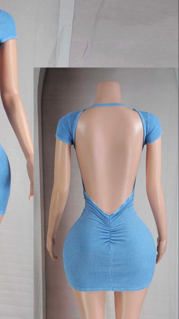 Blue washed dress