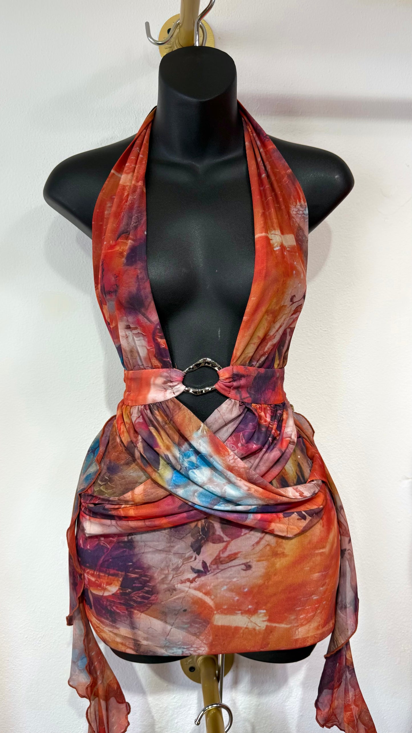 Sexy multicolor mini dress