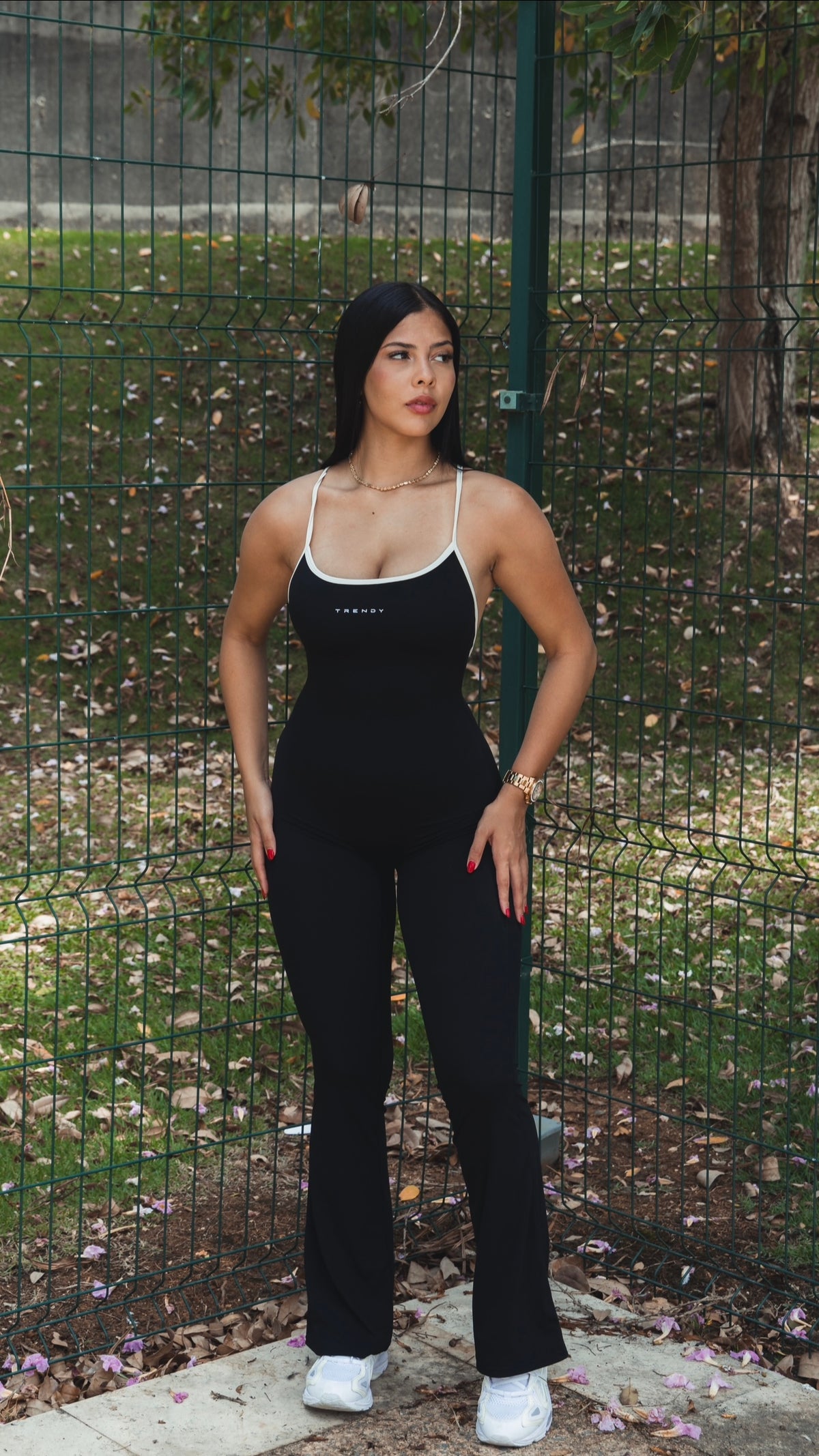 Black adjustable back jumpsuit