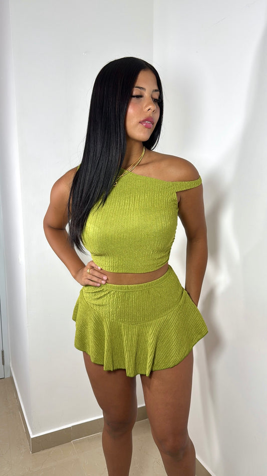 Olive skirt set