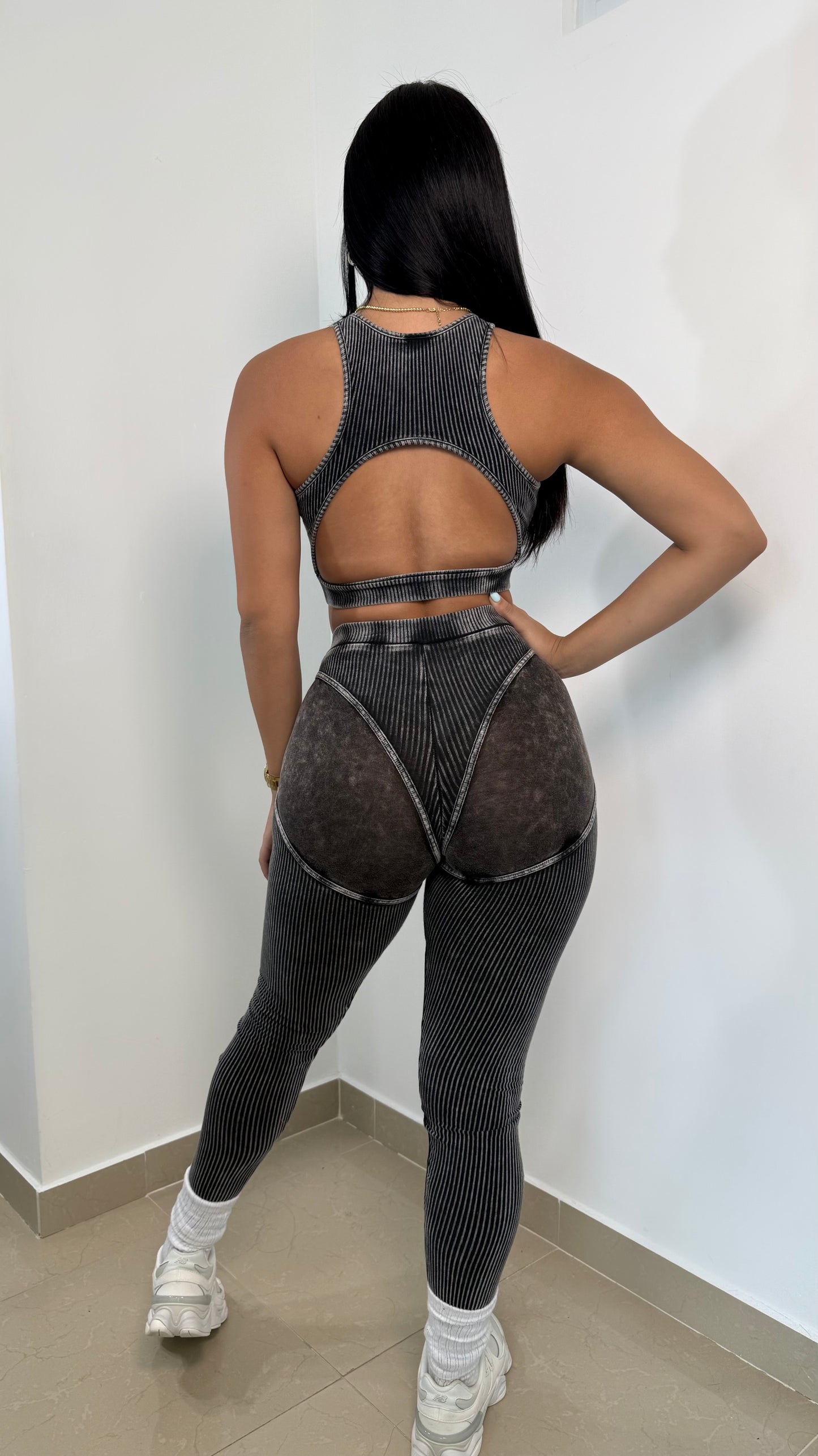 Crop top & pants black set