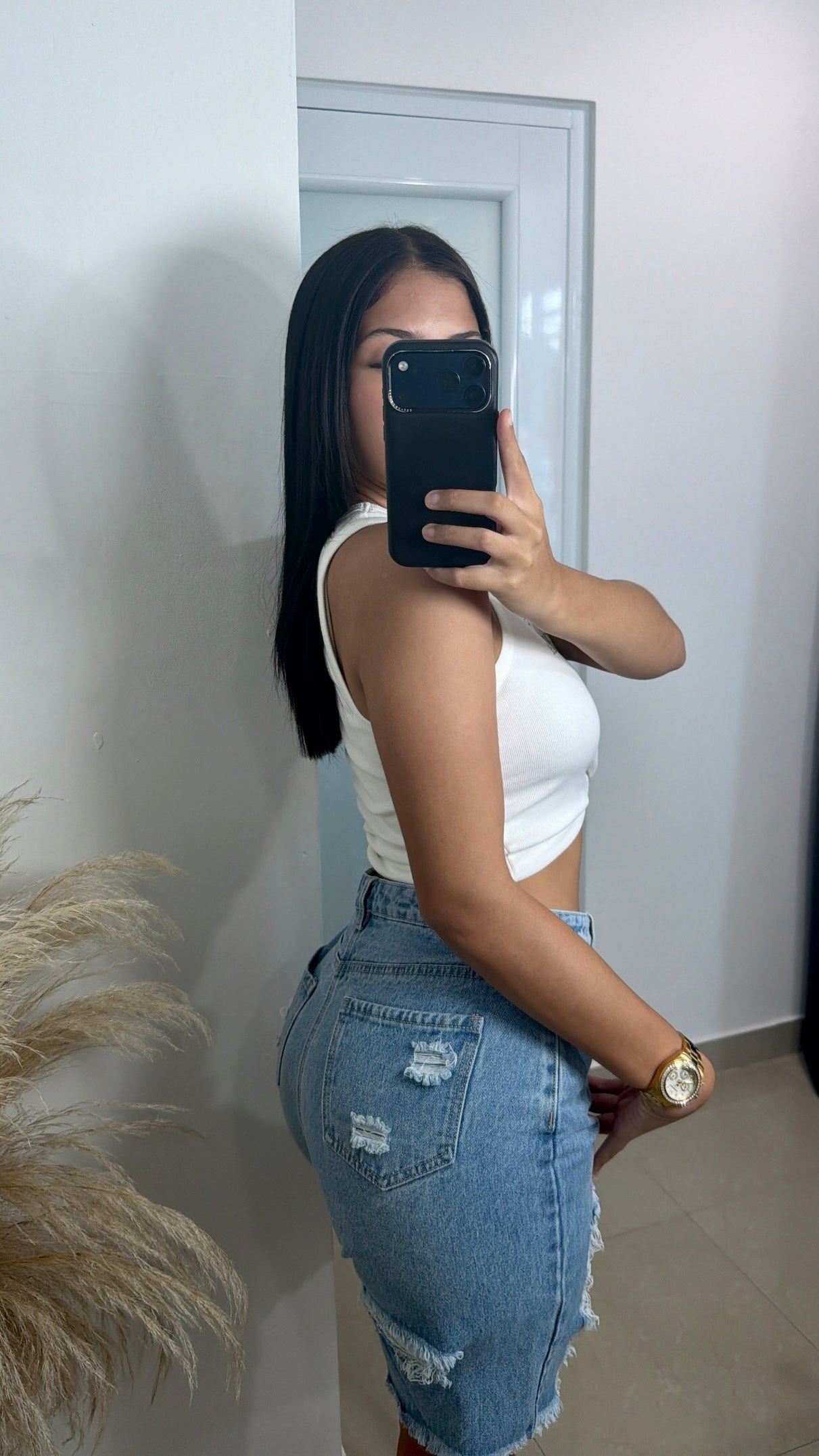 Light blue denim jorts