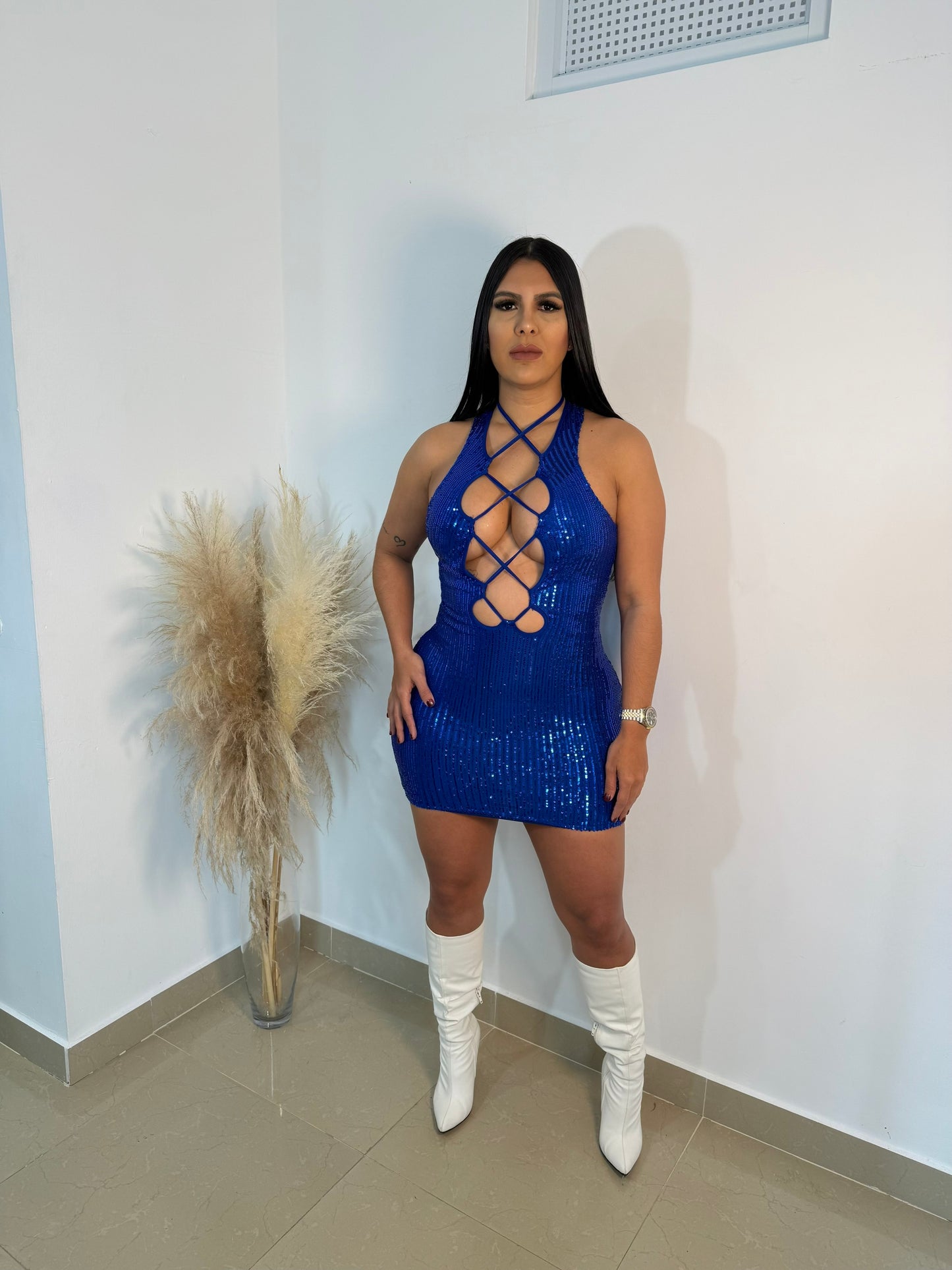 Sequin royal dress