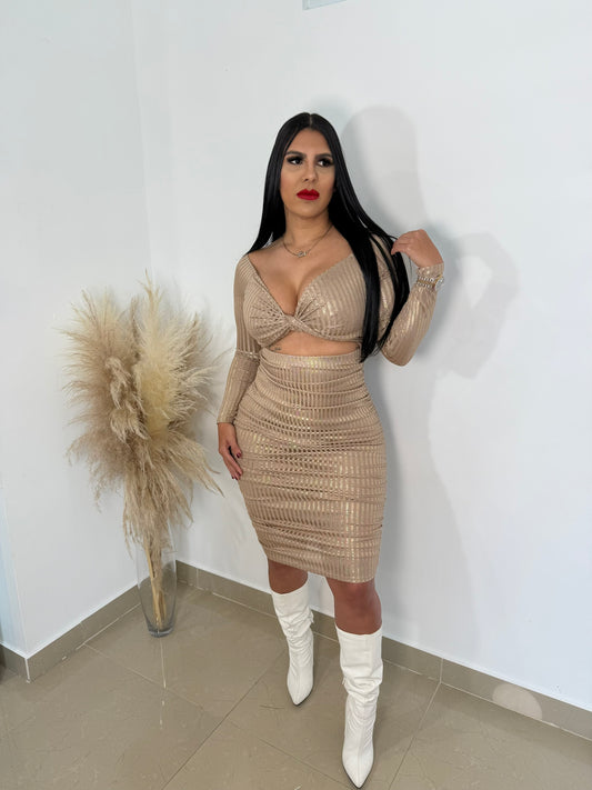 Midi gold dress