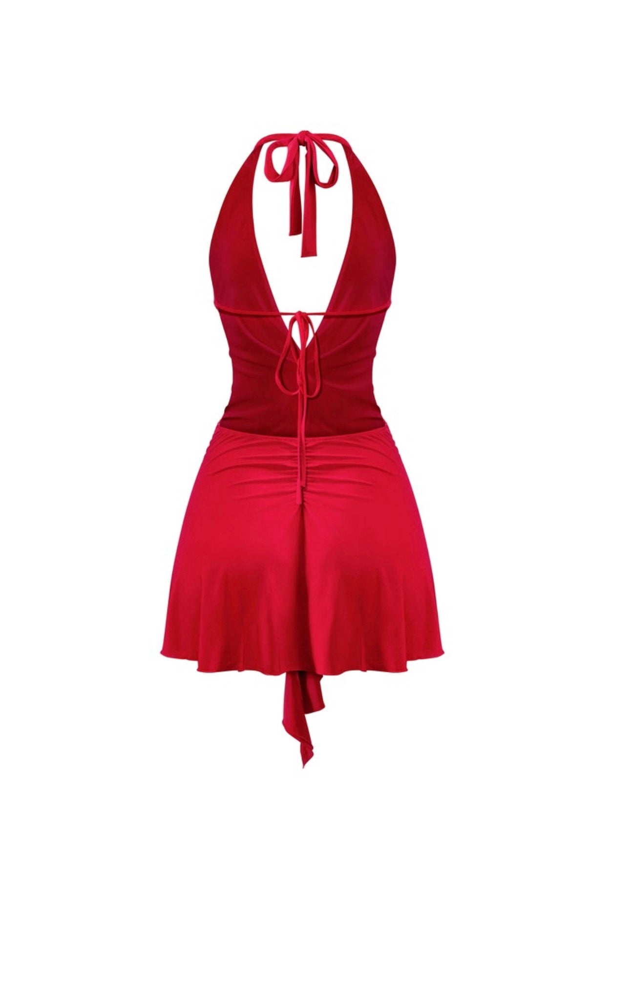 Halter sexy red dress