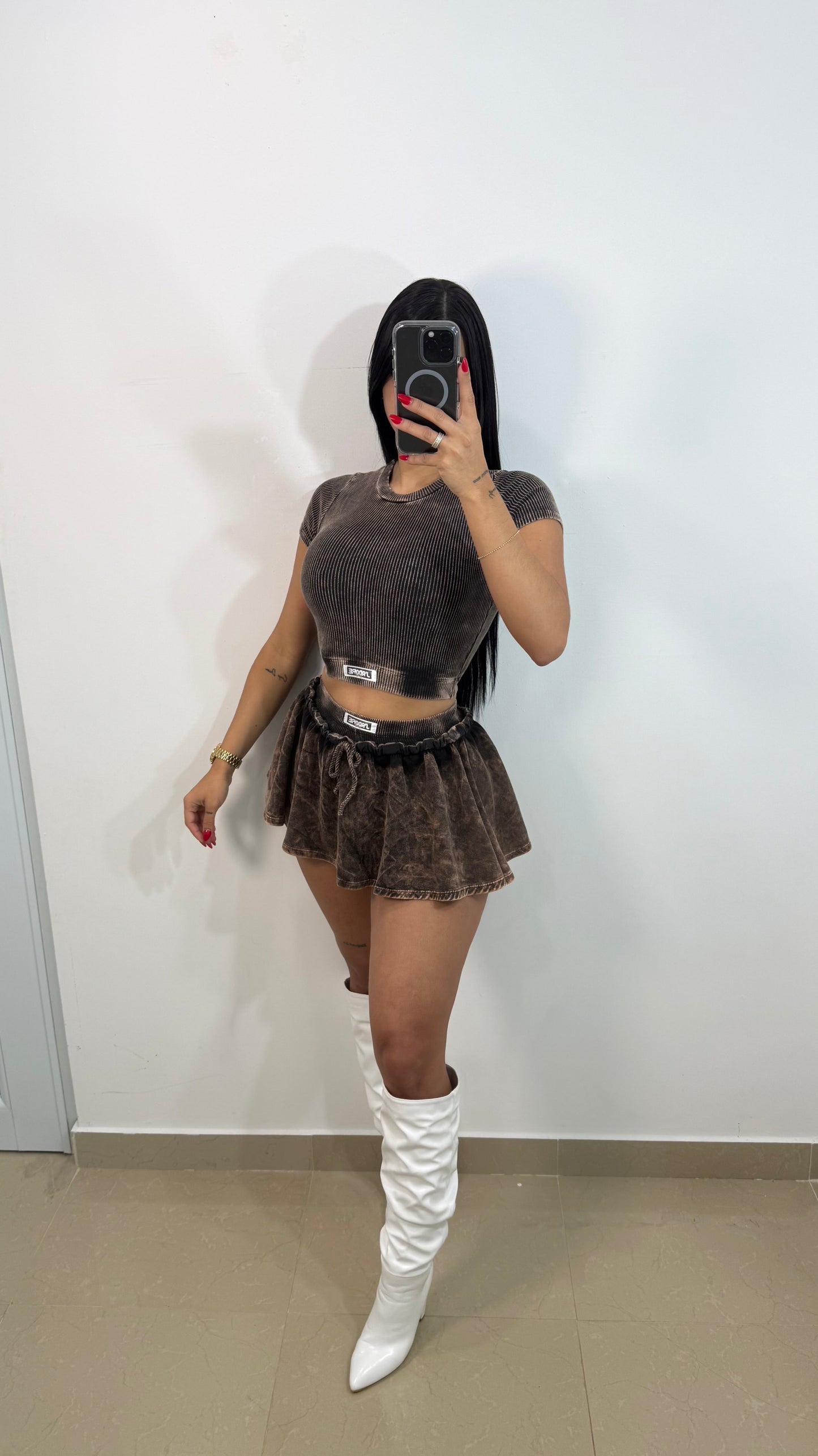Black Wash skirt set