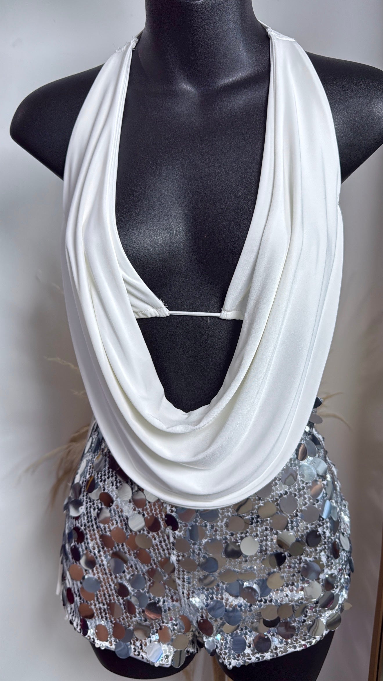 Micro short sequin silver