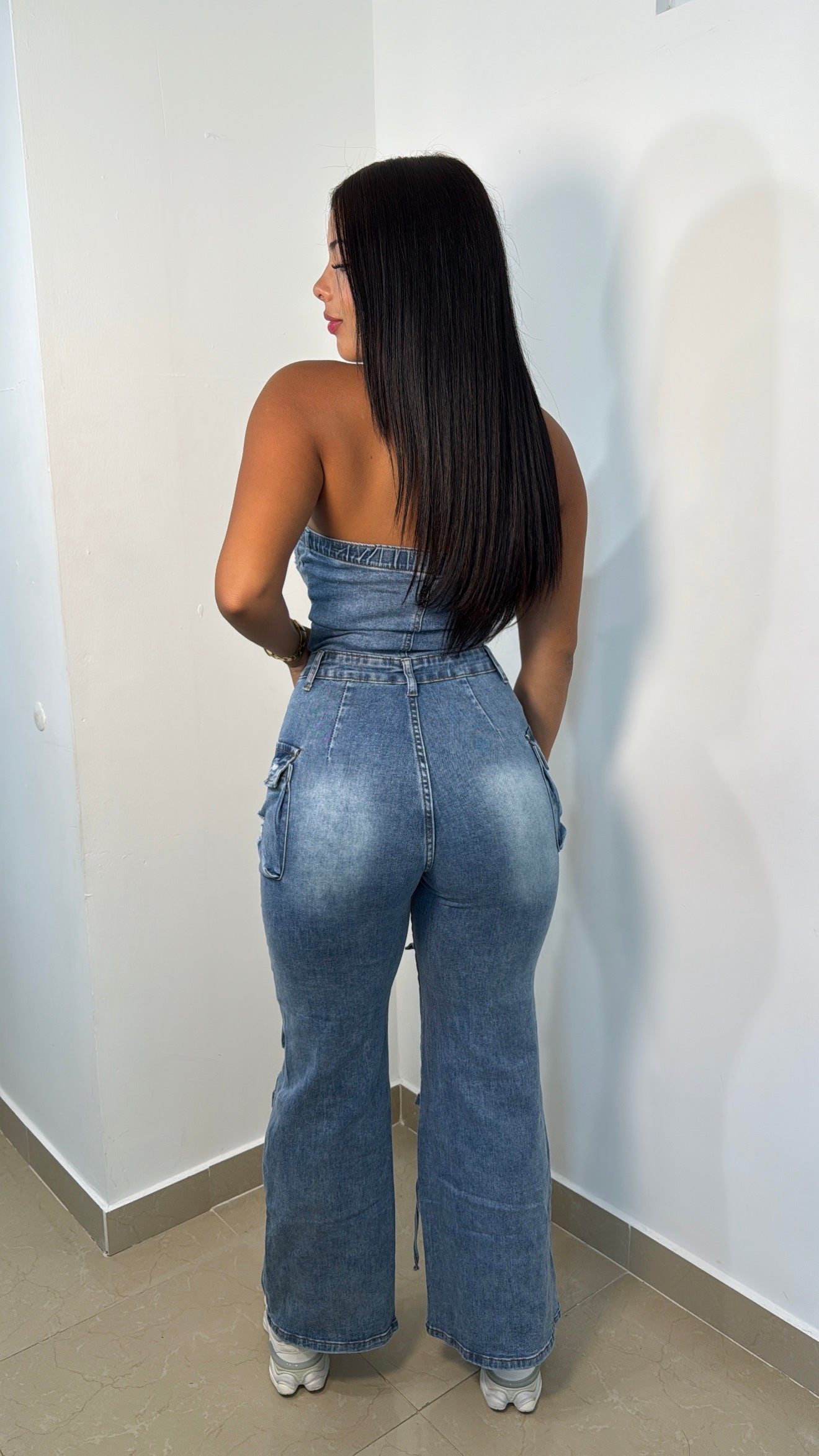 Denim blue jumpsuit