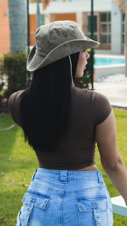Khaki bucket hat