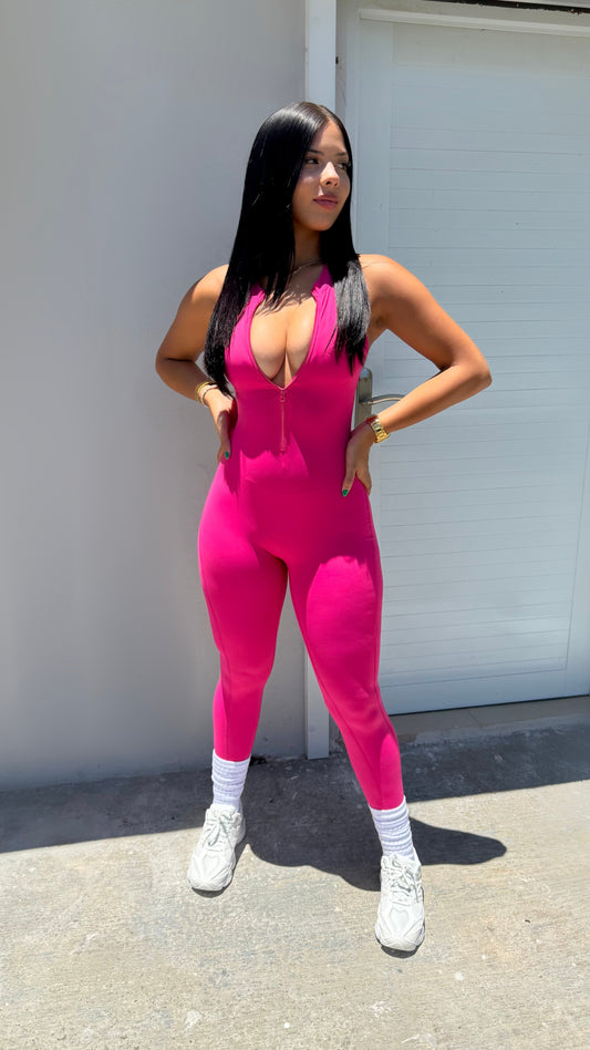 Fucsia gym jumpsuit