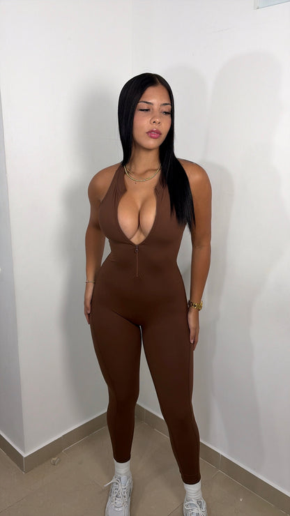 Brown sexy jumpsuit