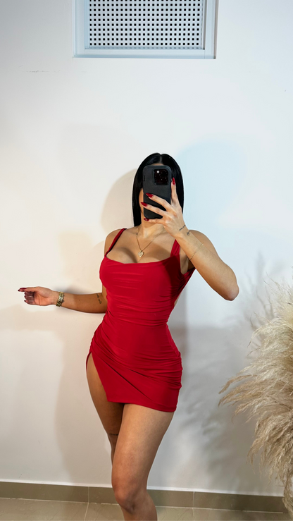 Elegant red mini dress