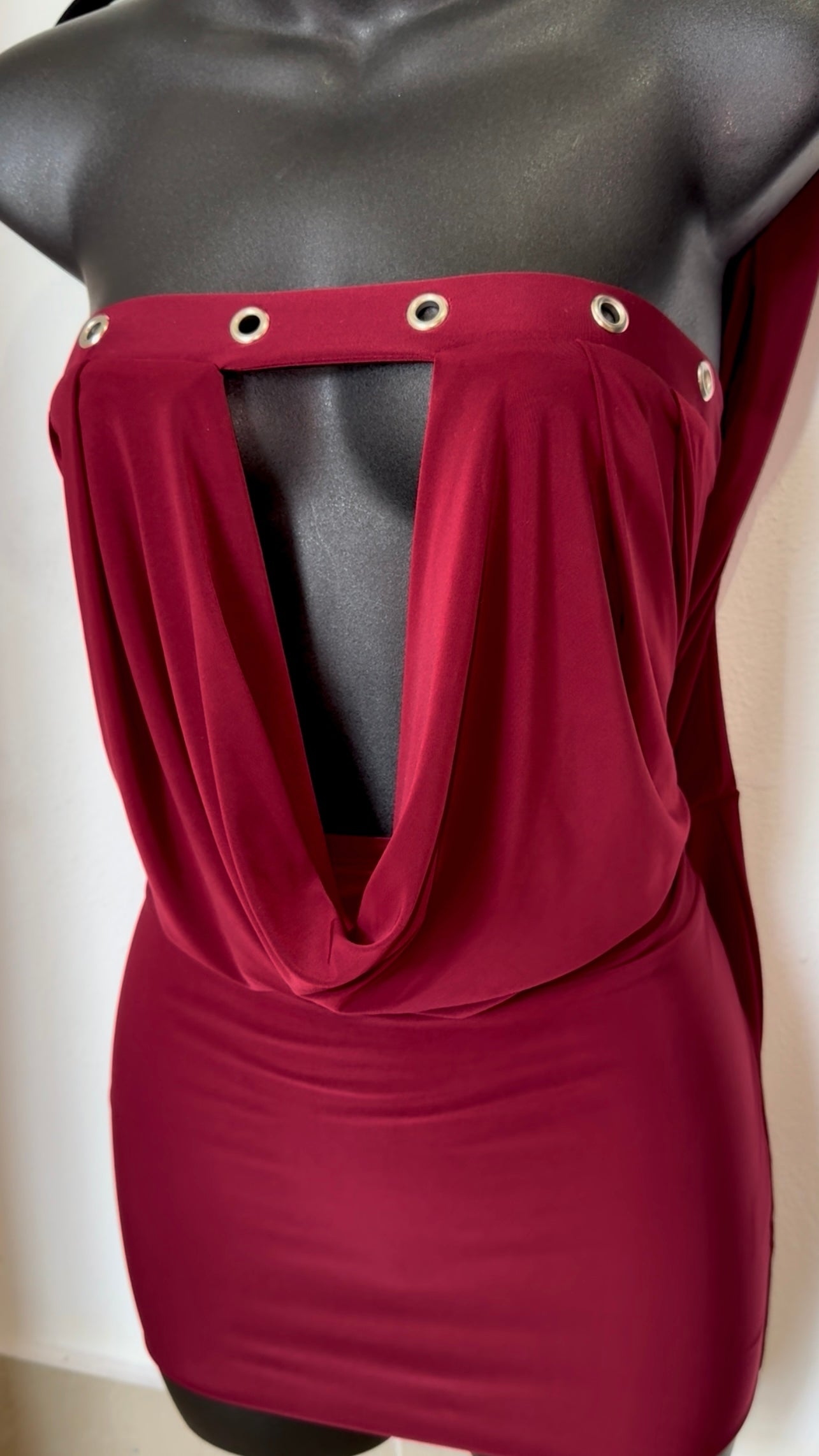 Burgundy tube dress