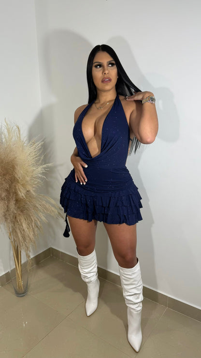 Navi blue glitter dress (pre order)