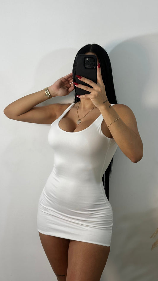 Basic mini dress white