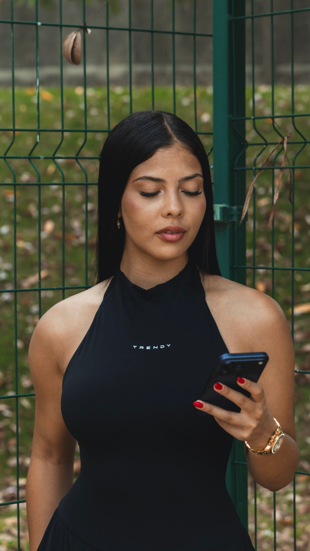 Halter black dress