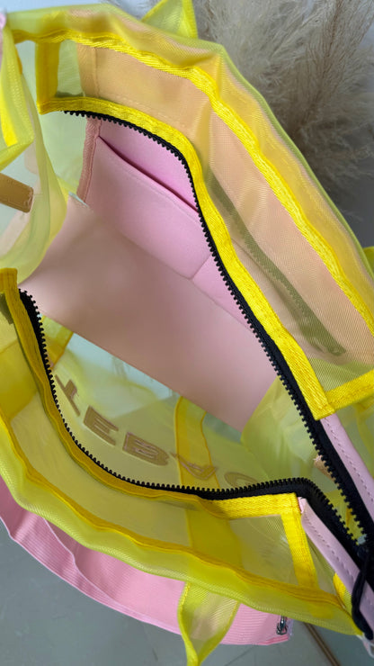 Yellow & Pink tote bag