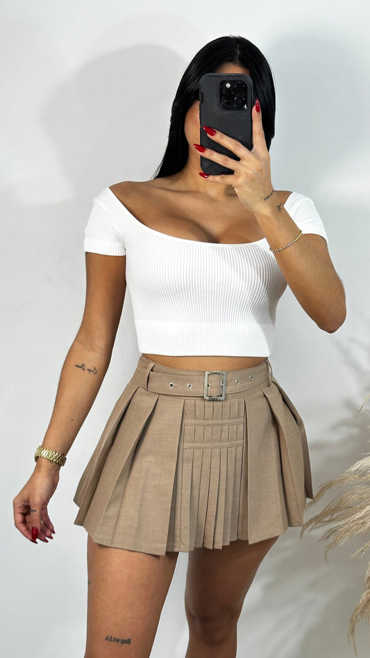 Skirt Nude w. Belt