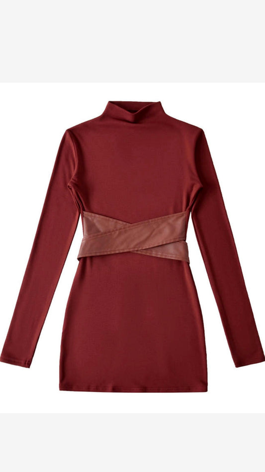 Longsleeve burgundy dress