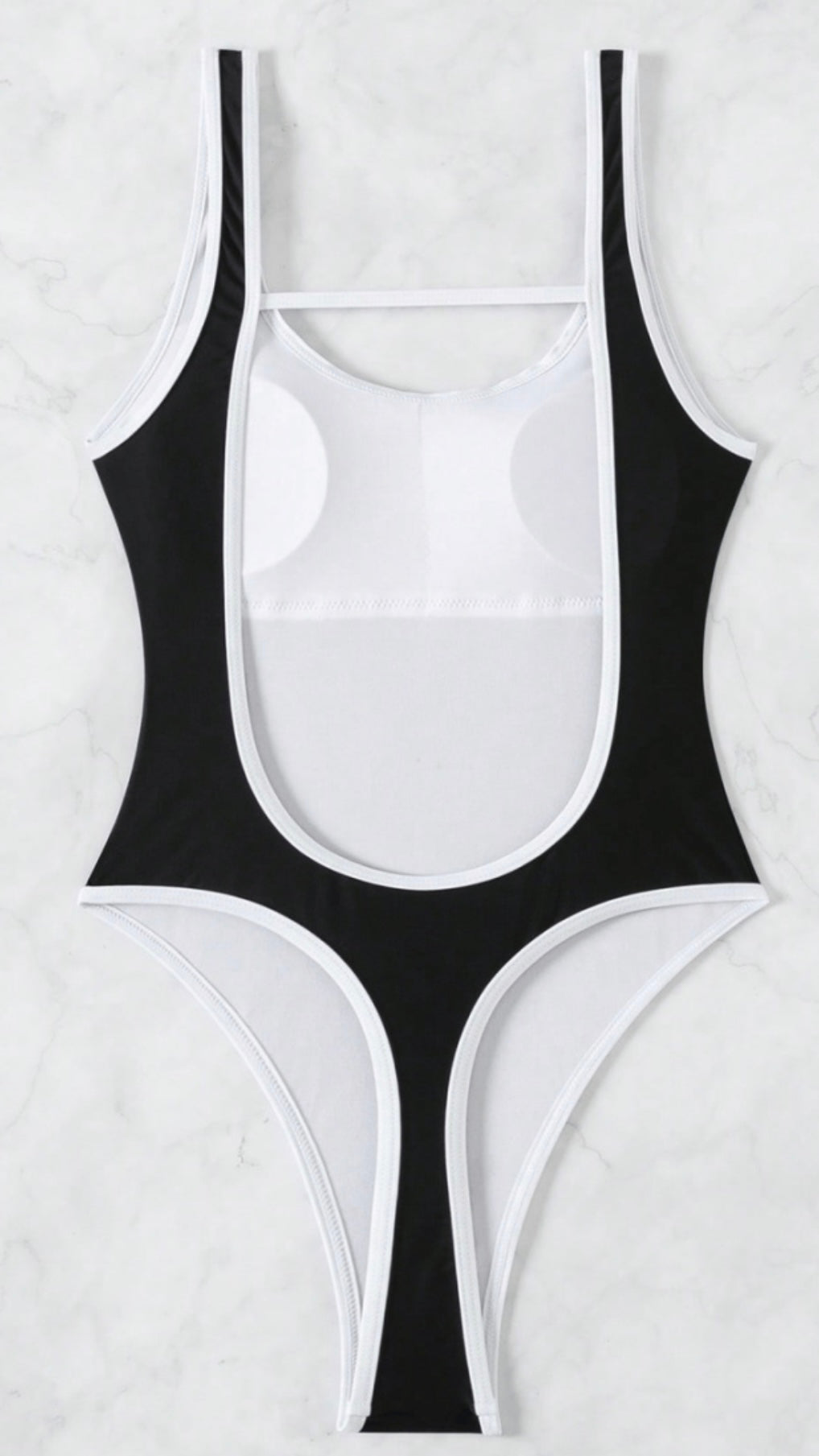 Black & white one piece swim