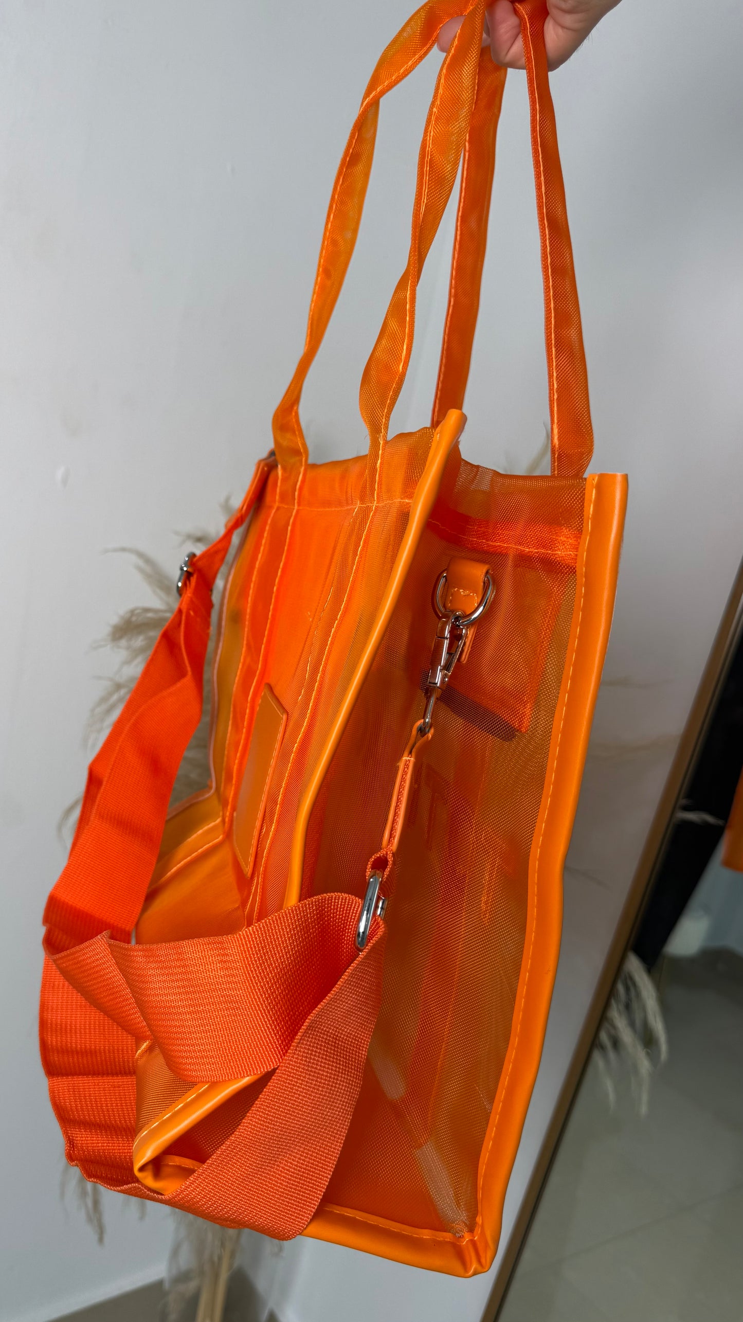 Orange tote bag