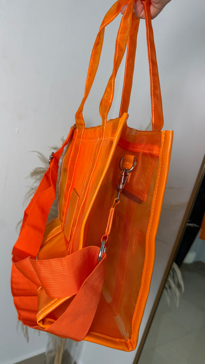 Orange tote bag