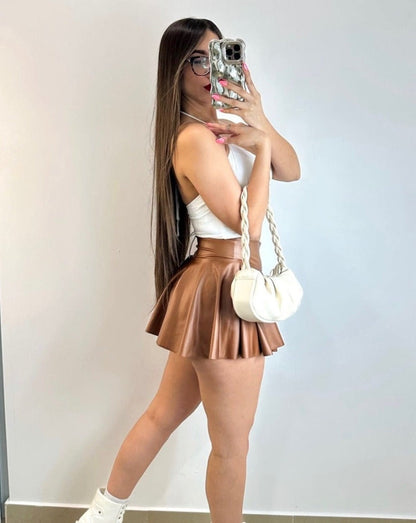 Leather Brown Skirt