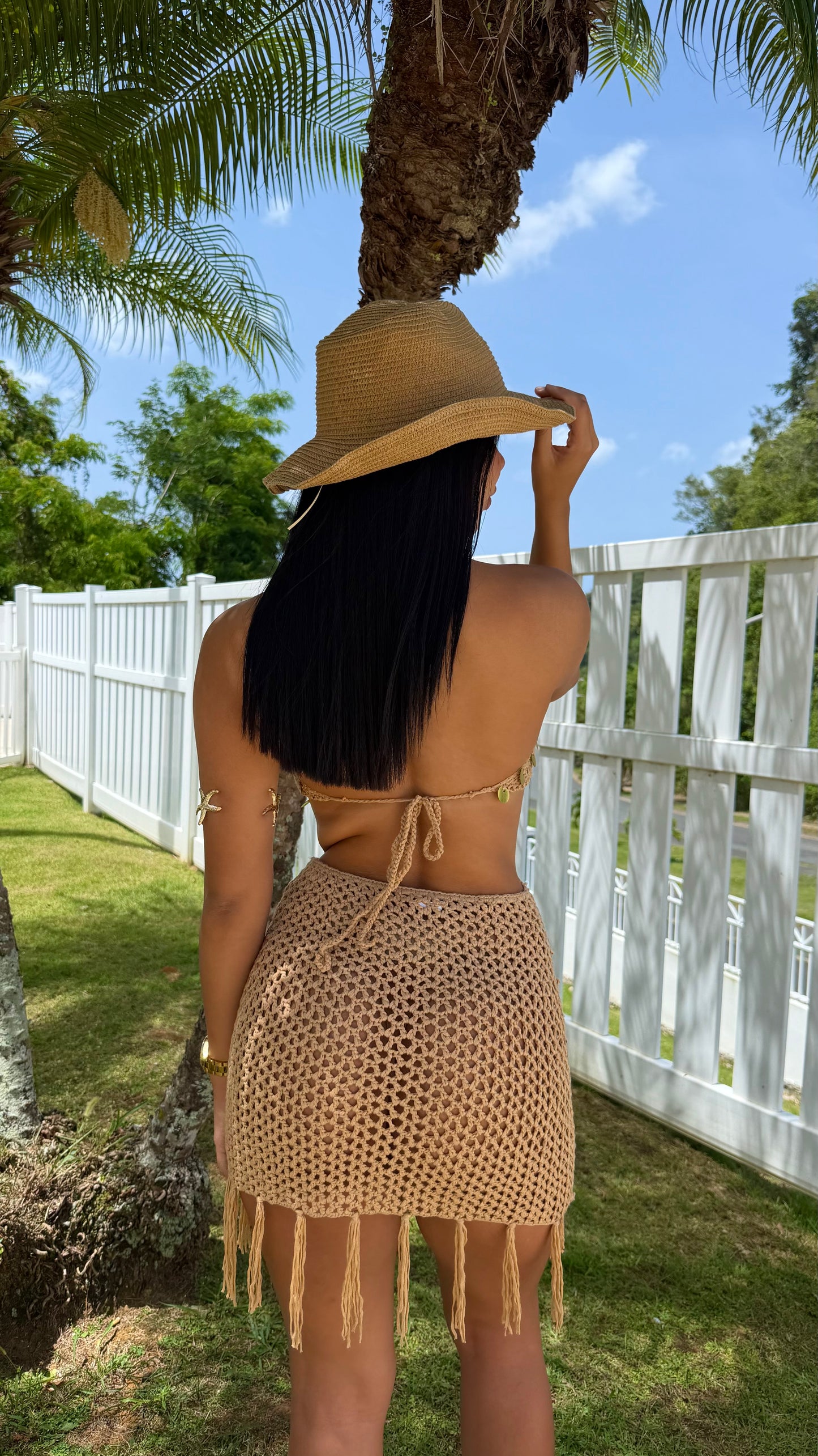Gold mini dress