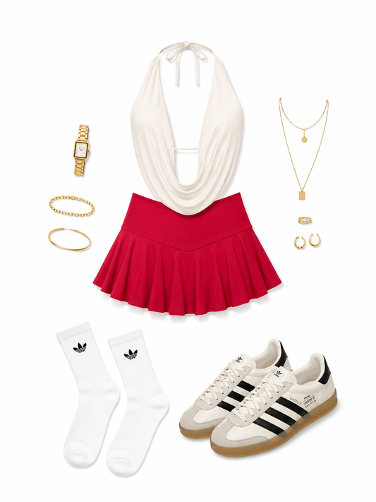 Fav skort red
