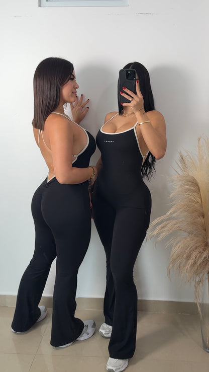 Black adjustable back jumpsuit