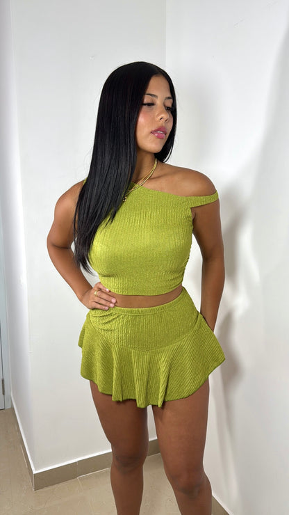 Olive skirt set