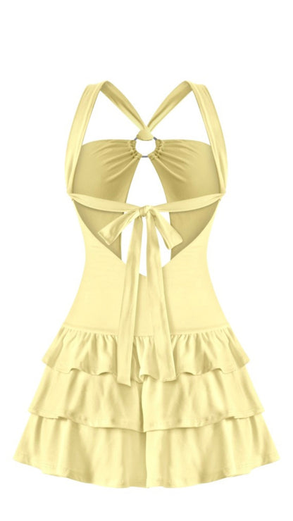 Light yellow ruffle dress