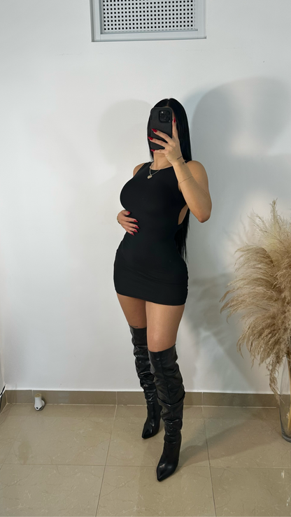 Basic black mini dress