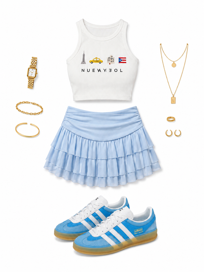 Baby blue skort