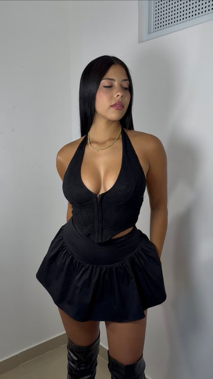Lace black corset
