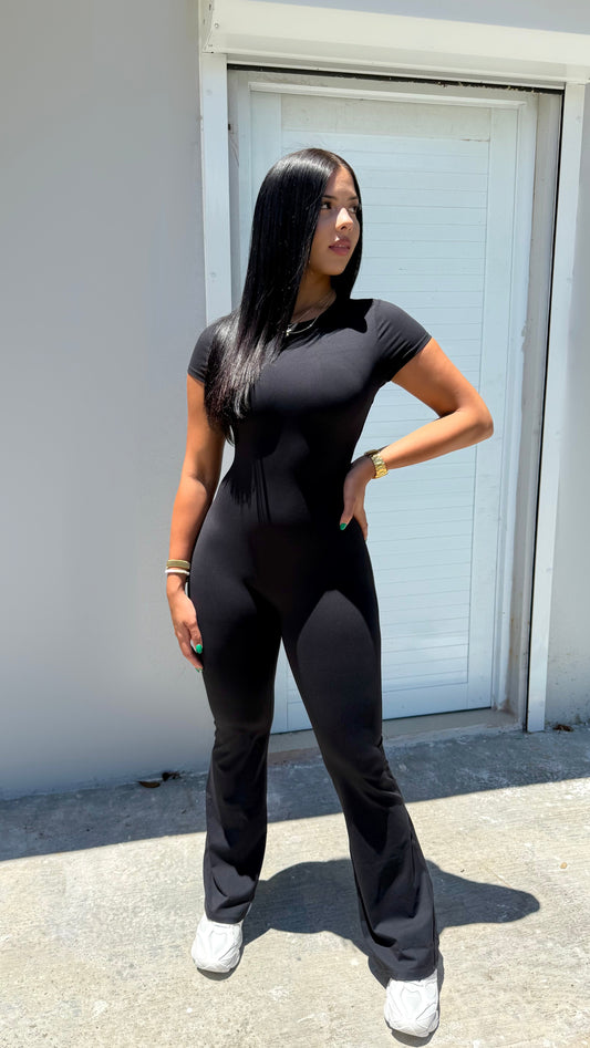 Black gym jumpsuit