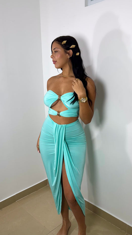 Aqua skirt set