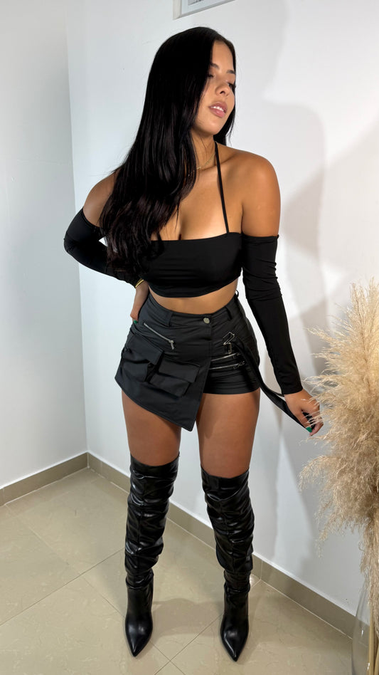 Tube crop top black