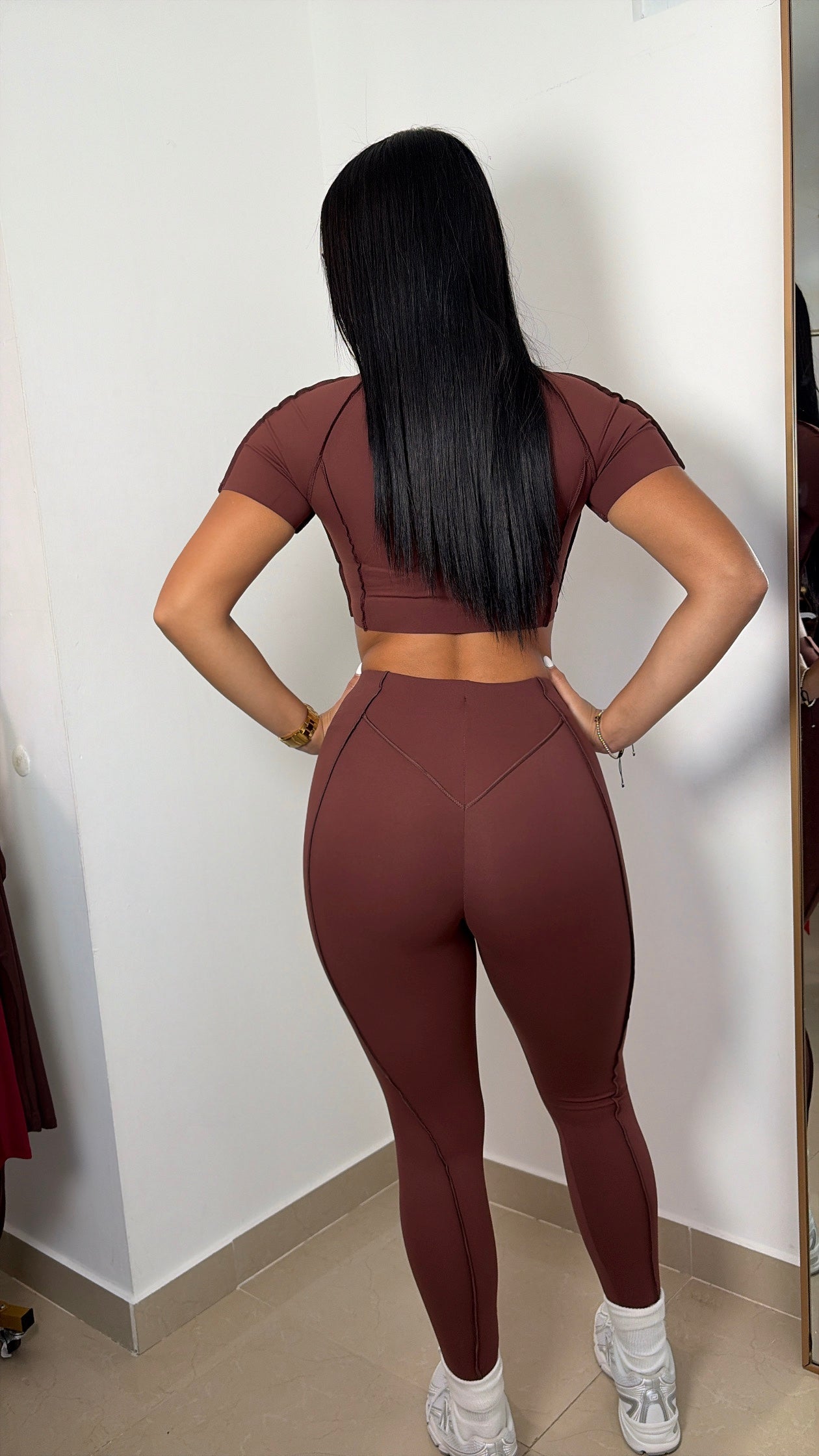 Brown crop top set