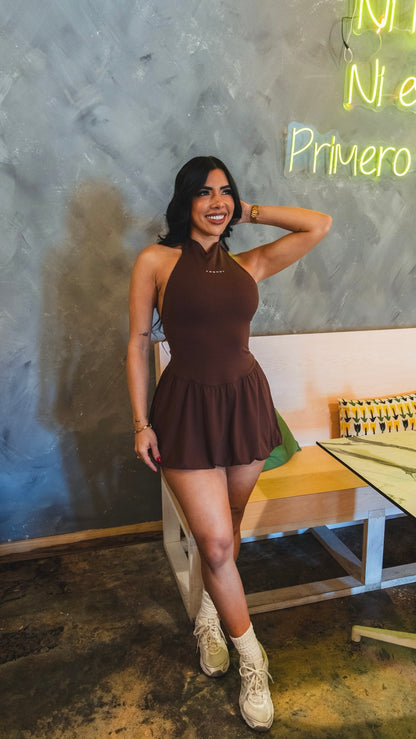 Halter Brown dress
