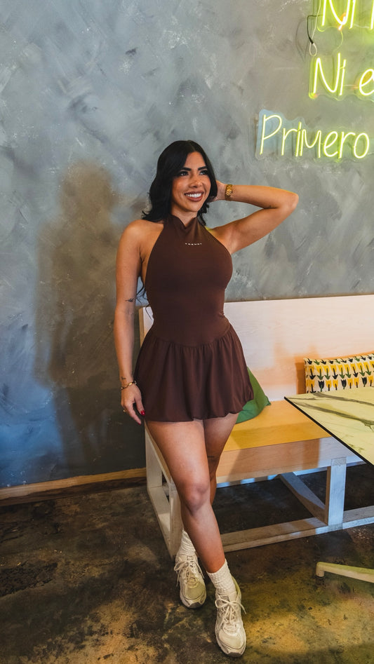 Halter Brown dress