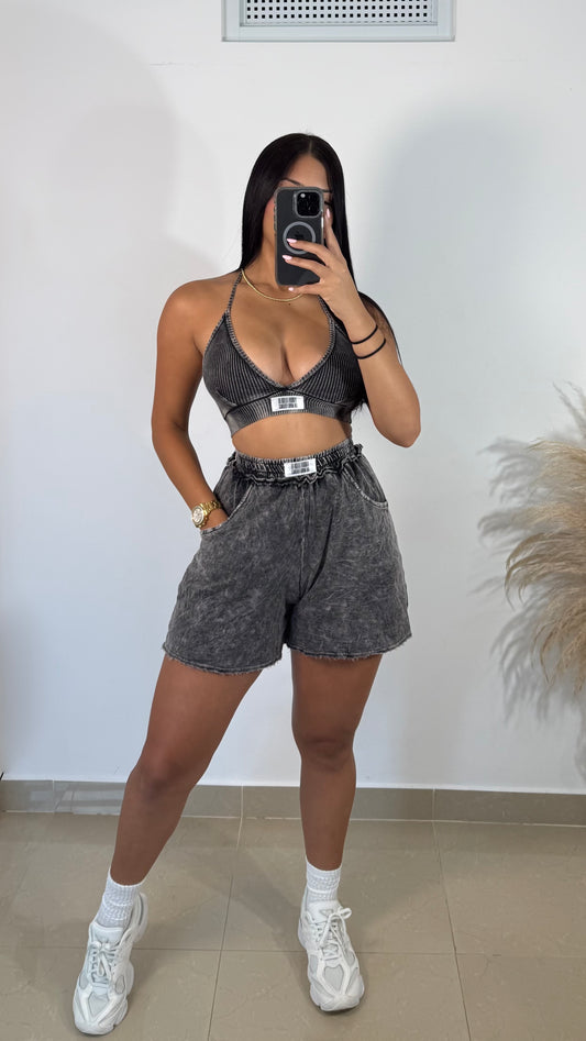 Black short set