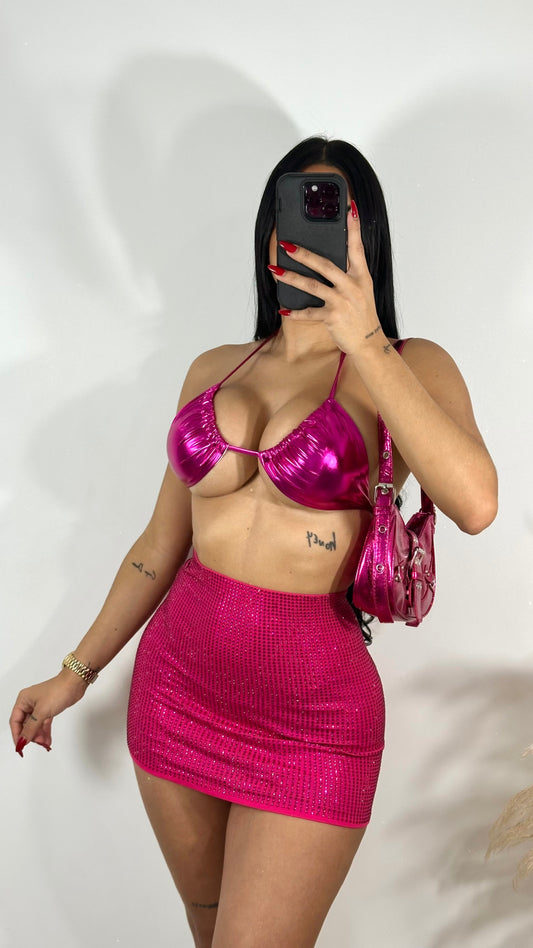 Rhinestone pink skirt
