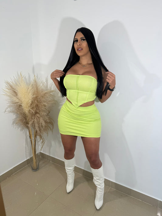 Tube lime skirt set