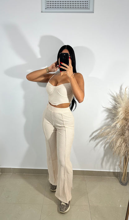 Nude pants set