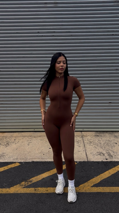Brown sport jumpsuit