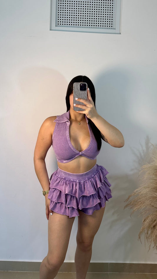 Short pant violet set